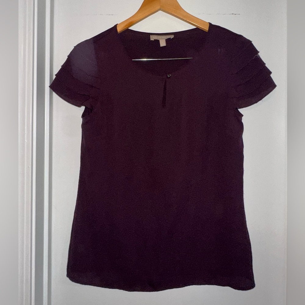 Banana Republic Dark Purple Short Sleeve Top